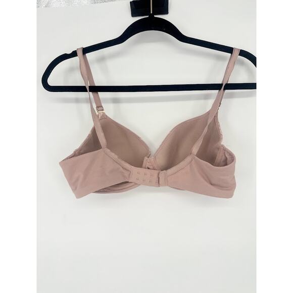 Soma 34C Bra Embraceable Perfect Coverage Underwire Lace Trim Padded Rose Pink - Picture 3 of 4